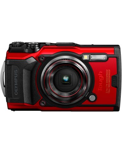 Компактен фотоапарат Olympus - TG-6, 12MPx, червен - 1