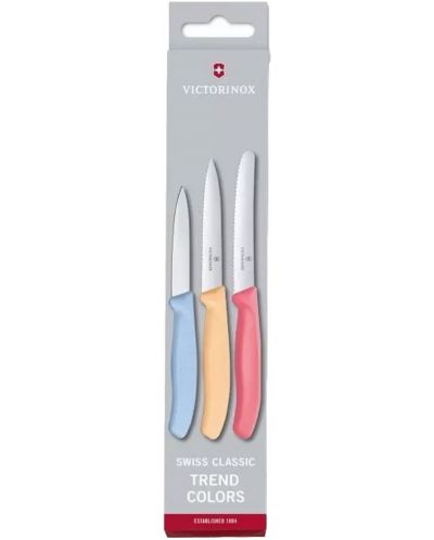 Комплект от 3 ножа Victorinox - Swiss Classic, Trend Colors - 1