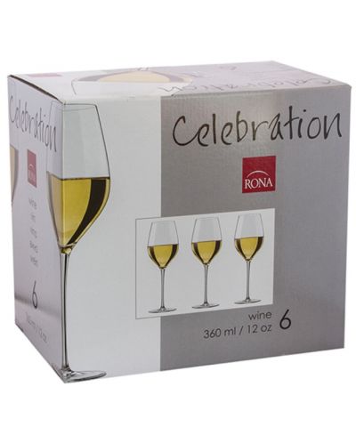 Комплект чаши за вино Rona - Celebration 6272, 6 броя x 360 ml - 2
