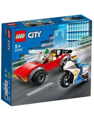 Конструктор LEGO City - Преследване с полицейски мотоциклет (60392) - 1