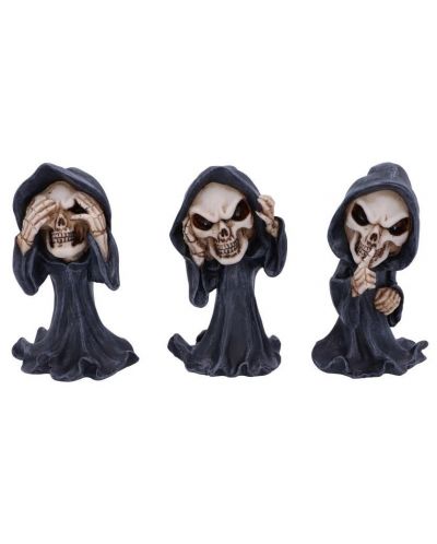 Комплект статуетки Nemesis Now Adult: Humor - Three Wise Reapers, 11 cm - 1