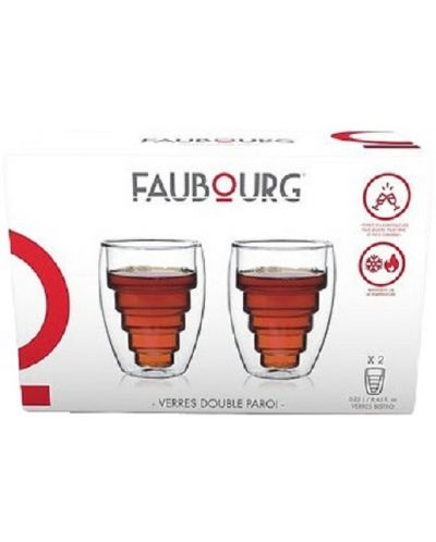 Комплект от 2 двустенни чаши Faubourg - Bistro, 250 ml - 2