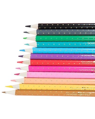 Комплект цветни моливи Studio Pets - 12 броя - 2