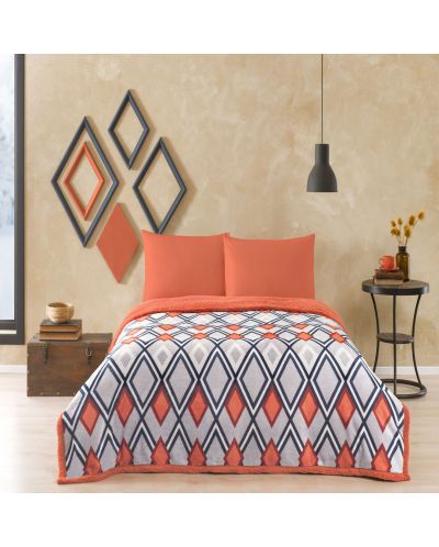 Комплект за спалня с одеяло TAC - Harlow, оранжев - 1