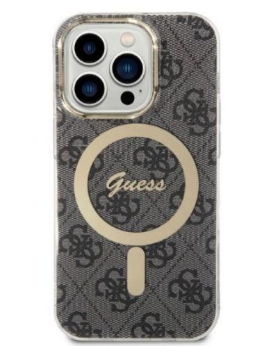 Калъф и зарядно Guess - 4G MagSafe, iPhone 14 Prо, черен - 3