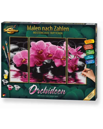 Комплект за рисуване по номера Schipper - Орхидеи - 1