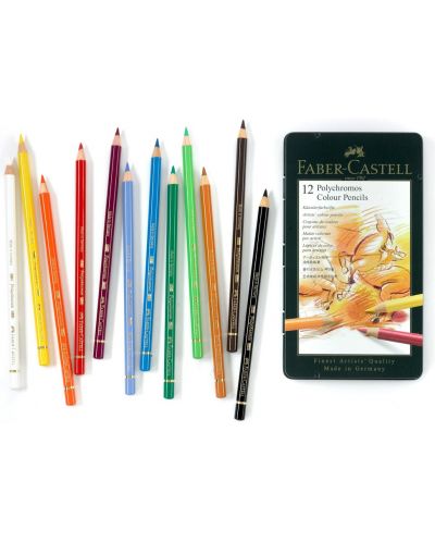 Комплект цветни моливи Faber-Castell Polychromos - 12 цвята - 4