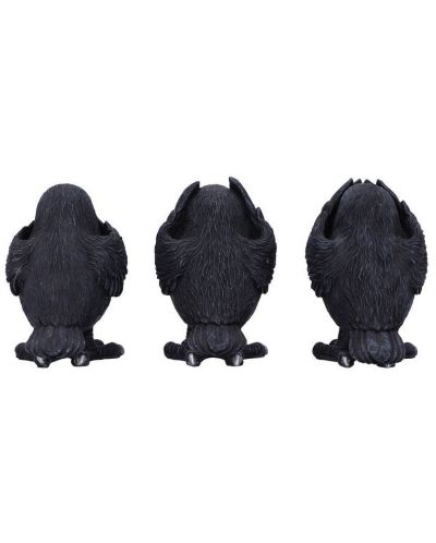 Комплект статуетки Nemesis Now Adult: Humor - Three Wise Ravens, 8 cm - 3