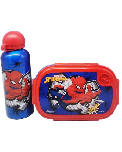 Комплект бутилка и кутия за храна Disney - Spider-Man, син - 2