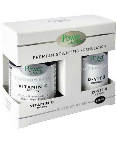 Platinum Range Vitamin C + D-Vit 3, 30 + 20 таблетки, Power of Nature - 1