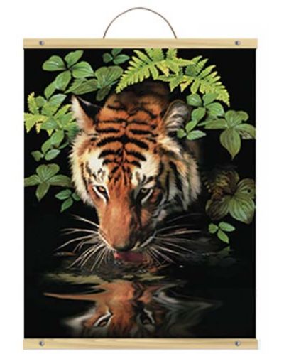 Комплект за рисуване с акрилни бои върху платно Royal - Тигър, 31 х 41 cm - 1