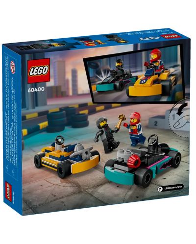 Конструктор LEGO City Great Vehicles - Картинг автомобили и състезатели (60400) - 2