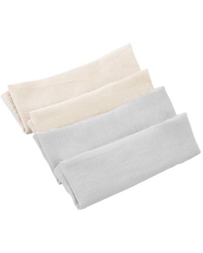 Комплект 4 кърпички от муселин BabyJem - Сиви, 25 x 25 cm - 1