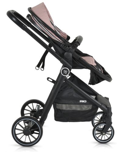 Комбинирана бебешка количка Moni - Rio, розова - 6