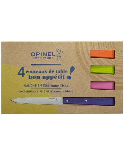 Комплект кухненски ножове Opinel - Bon Appetit pop 125, 4 броя, многоцветни - 2