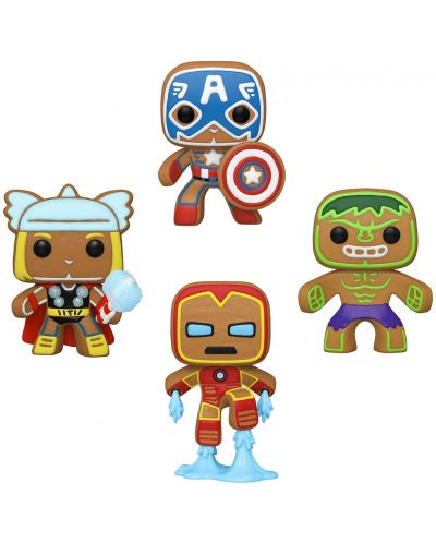Комплект фигури Funko POP! Marvel: Avengers - Gingerbread Avengers (Special Edition) - 1