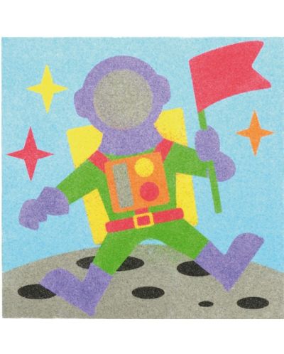 Комплект за рисуване с цветен пясък Andreu toys - Космос - 3