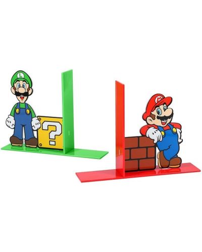 Комплект ограничители за книги Paladone - Super Mario, 2 броя  - 1