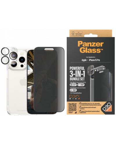 Калъф и протектори PanzerGlass - UWF Privacy, iPhone 15 Pro - 1
