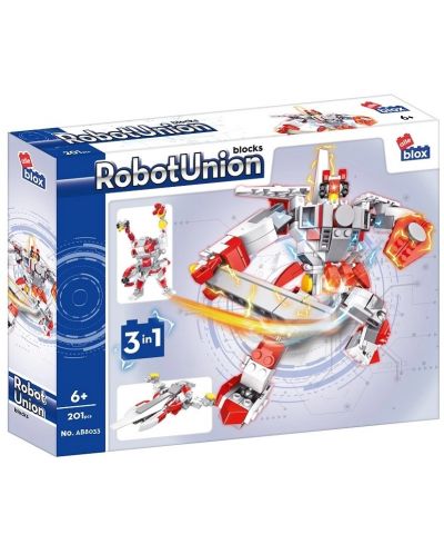 Конструктор 3 в 1 Alleblox Robot Union - Робот, червен, 201 части - 1