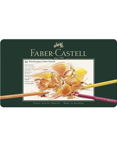 Комплект цветни моливи Faber-Castell Polychromos - 36 цвята - 1