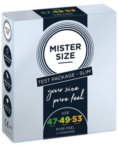 Комплект презервативи, размер 47-49-53, 3 броя, Mister Size - 1