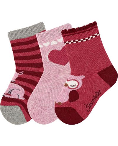 Комплект детски чорапи Sterntaler - Със сова, 23/26 размер, 2-4 години, 3 чифта - 1