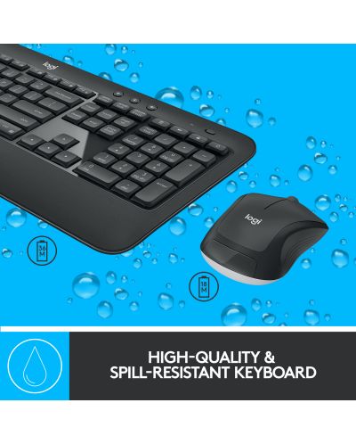 Комплект клавиатура и мишка Logitech - MK540 Advanced, безжичен, черен - 5