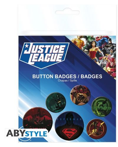 Комплект значки ABYstyle DC Comics: Justice League - Logos - 8
