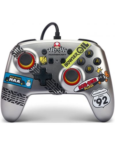 Контролер PowerA - Enhanced, жичен, за Nintendo Switch, Mario Kart - 1