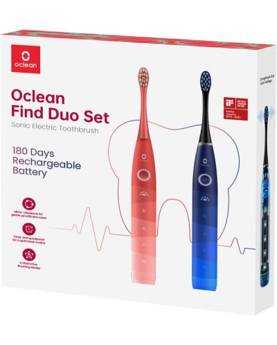 Комплект Oclean - Find Duo, червен/син - 4