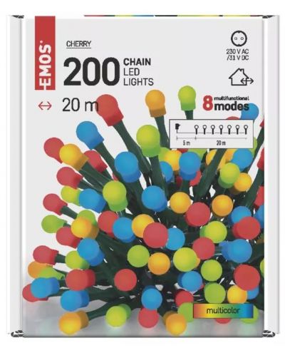 LED Лампички Emos - Cherry MF, 200 броя, 6W, 20 m - 8