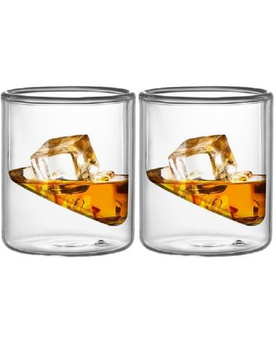 Комплект от 2 двустенни чаши за уиски Faubourg - Edinbourg, 80 ml - 1