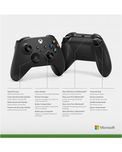 Контролер Microsoft - Xbox Wireless Controller, Carbon Black - 5