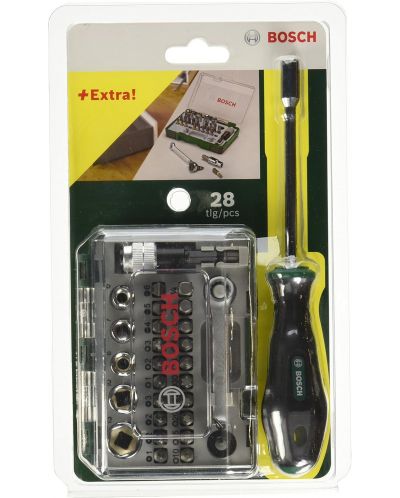 Комплект битове и минитресчотка с ръчна отвертка Bosch - 28 части - 3