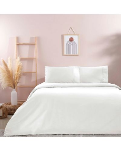 Комплект за спалня TAC - Basic Bieli, 100% памук ранфорс, бял - 1