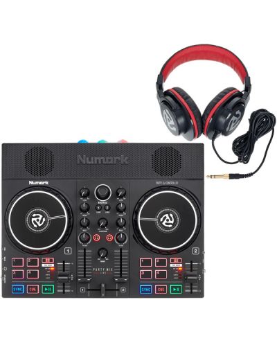 Комплект за DJ Numark - Party Mix Live HF175, черен/червен - 2