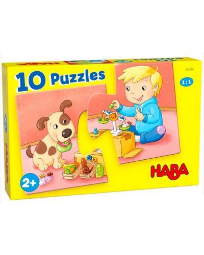 Комплект пъзели Haba - Моите играчки, 10 броя - 1