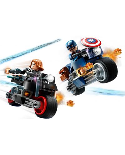 Конструктор LEGO Marvel Super Heroes - Мотоциклетите на Капитан Америка и Черната вдовица (76260) - 4