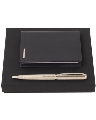 Комплект химикалка и тефтер Hugo Boss Sophisticated - Черно и златисто - 1