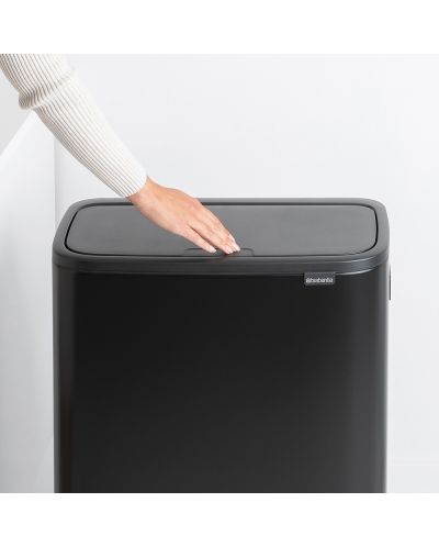 Кош за отпадъци Brabantia - Bo Touch Hi, 2 x 30 l, Matt Black - 8