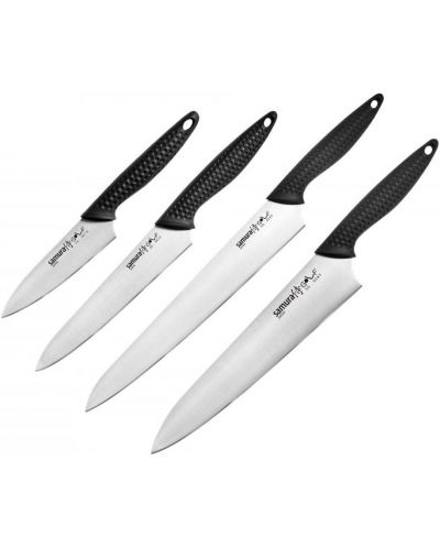 Комплект от 4 ножа Samura - Golf, черна дръжка - 1