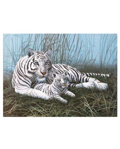 Комплект за рисуване с акрилни бои Royal - Бели тигри, 39 х 30 cm - 1