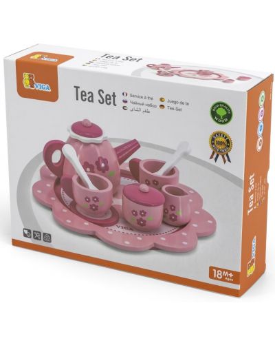 Комплект Viga - Сервиз за чай, розов - 1