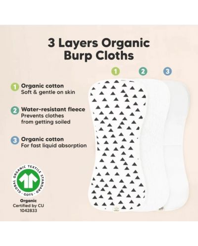 Комплект кърпи за оригване KeaBabies - Органичен памук, 5 броя - 2