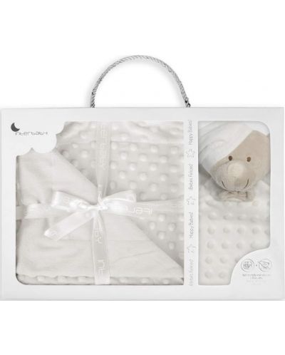 Комплект одеяло и играчка Interbaby - Doudou, 80 x 110 cm, бежов - 2