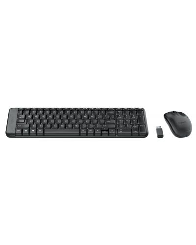 Комплект мишка и клавиатура Logitech - MK220, безжични, черен - 3