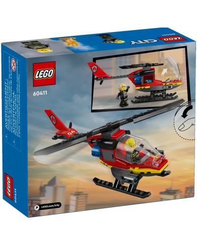 Конструктор LEGO City - Пожарен спасителен хеликоптер (60411) - 2