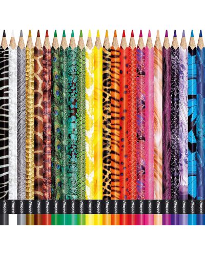 Комплект цветни моливи Maped Color Peps - Animals, 24 цвята - 2