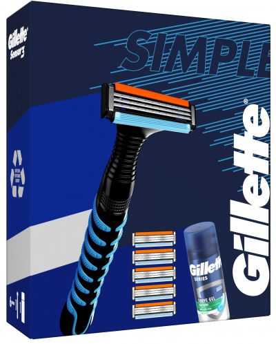 Gillette Комплект за бръснене Гел, 75 ml + Самобръсначка с резервни ножчета, 6 броя - 2
